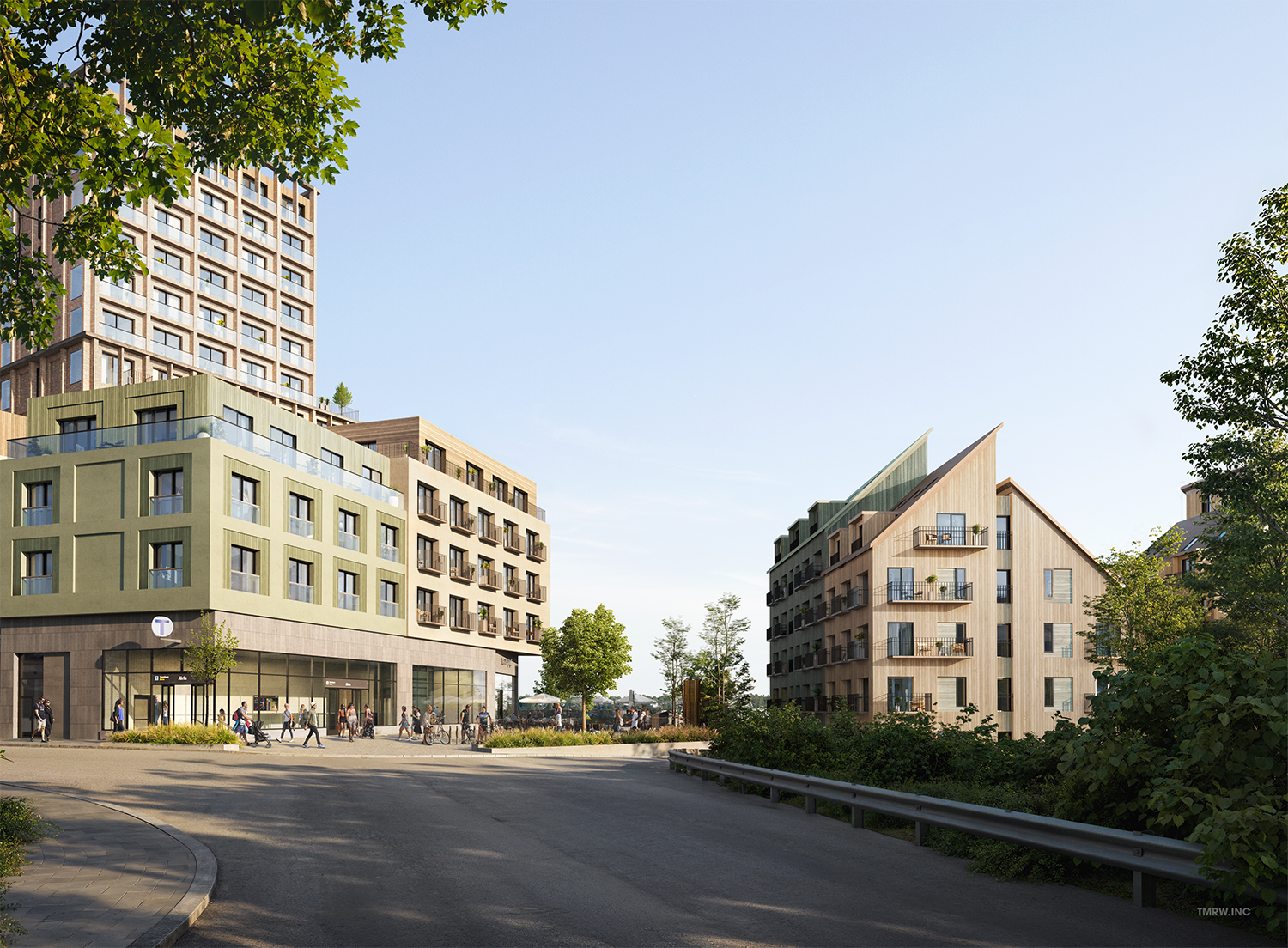 Visionsbild över tunnelbaneentrén vid Birkavägen, station Järla