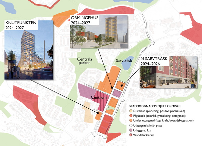 P&aring;g&aring;ende projekt Orminge centrum