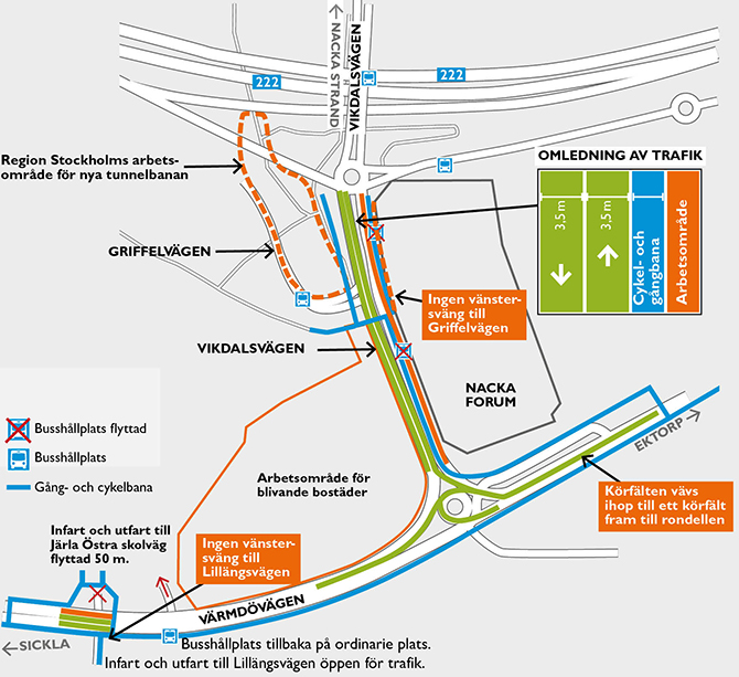 Karta över Centrala Nacka