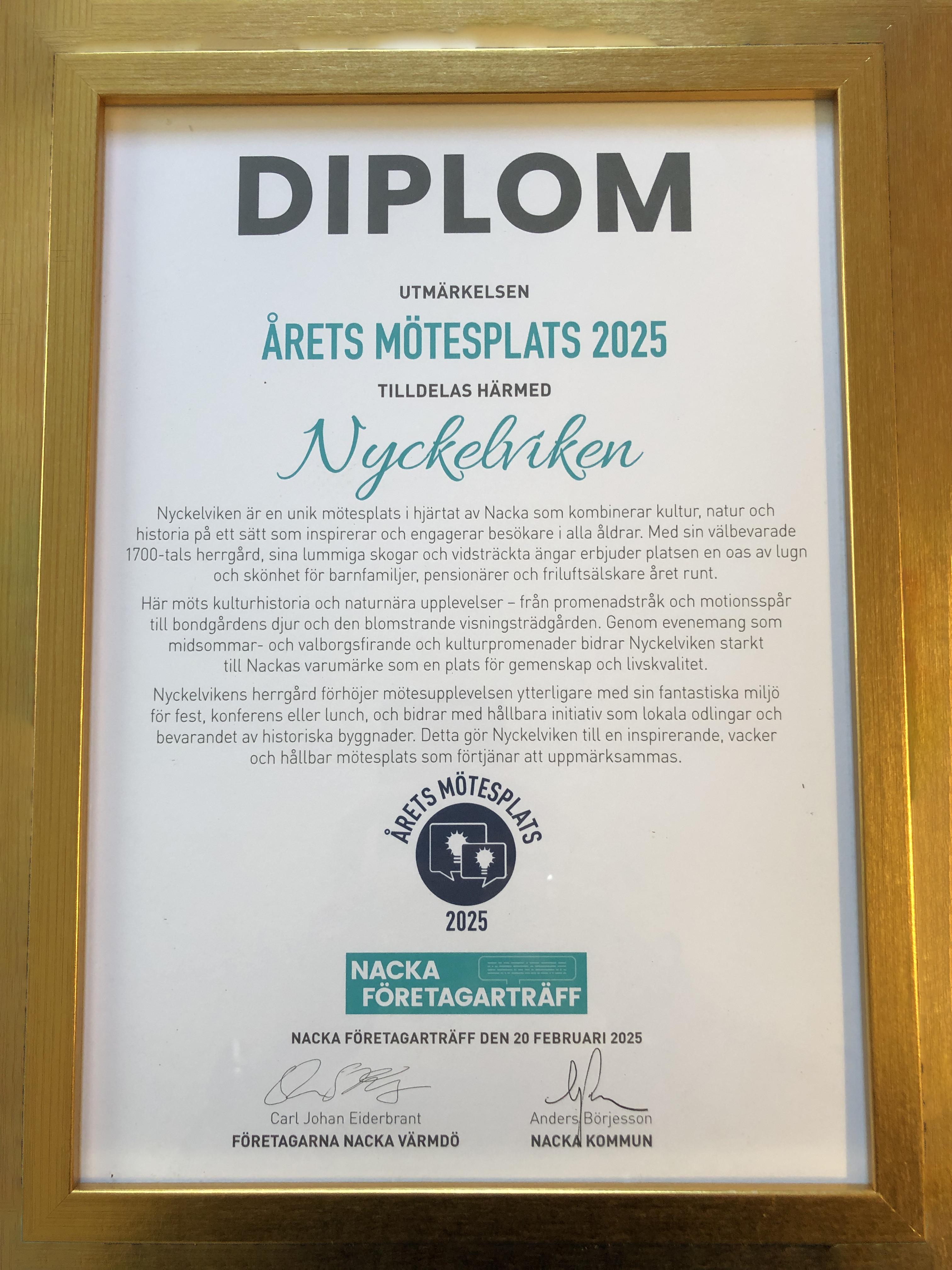 Nyckelviken - diplom  - Årets mötesplats 2025.2.jpg