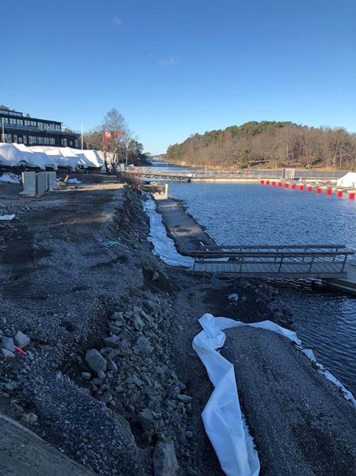 Brantvägen i Fisksätra under utbyggnad våren 2019