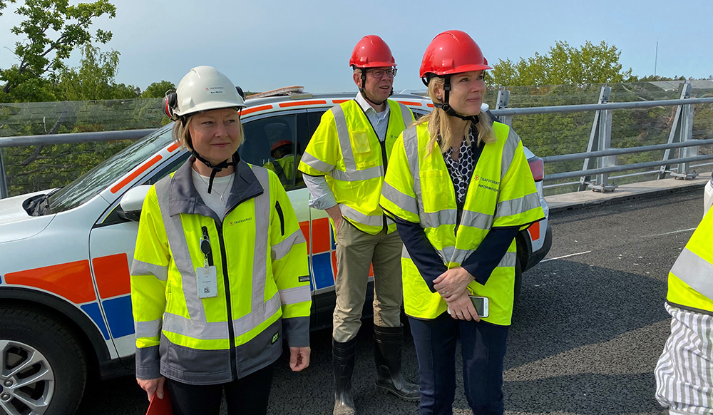 Bild som visar Åse Malm, trafikverket, Jonny Geidne, Transportstyrelsen och Poa Hellqvist, trafik- och fastighetsdirektör Nacka kommun