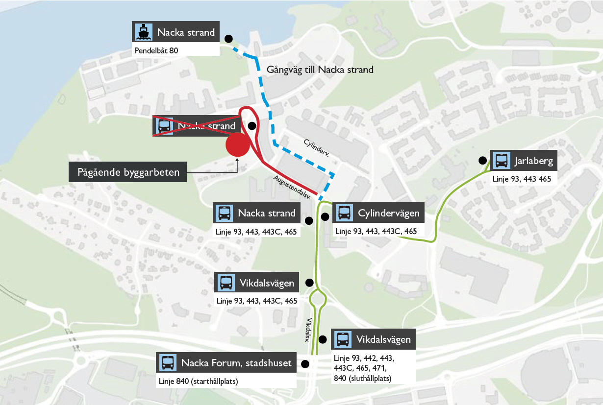 Karta över bussomläggning