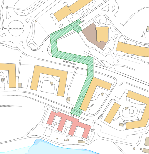 Kartbild över VA-arbete Sickla strand