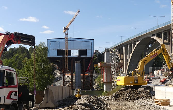 Bild montagehall nya Skurubron. Foto: Thomas Darholm, Cowi