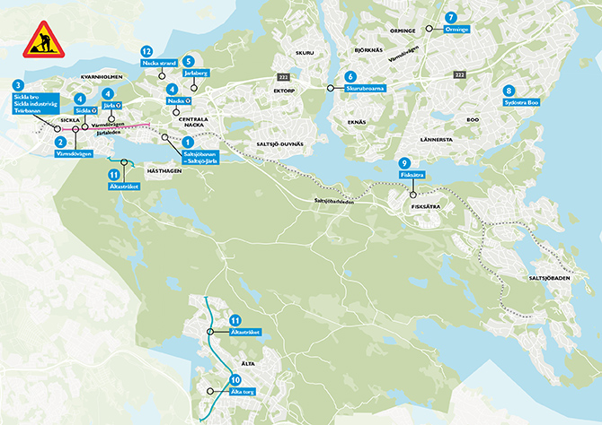 Karta trafikpåverkande arbeten 2025