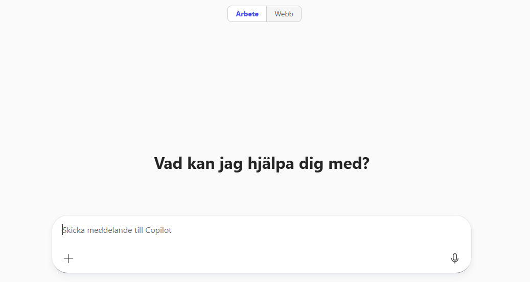skärmbild av vy i copilot chat