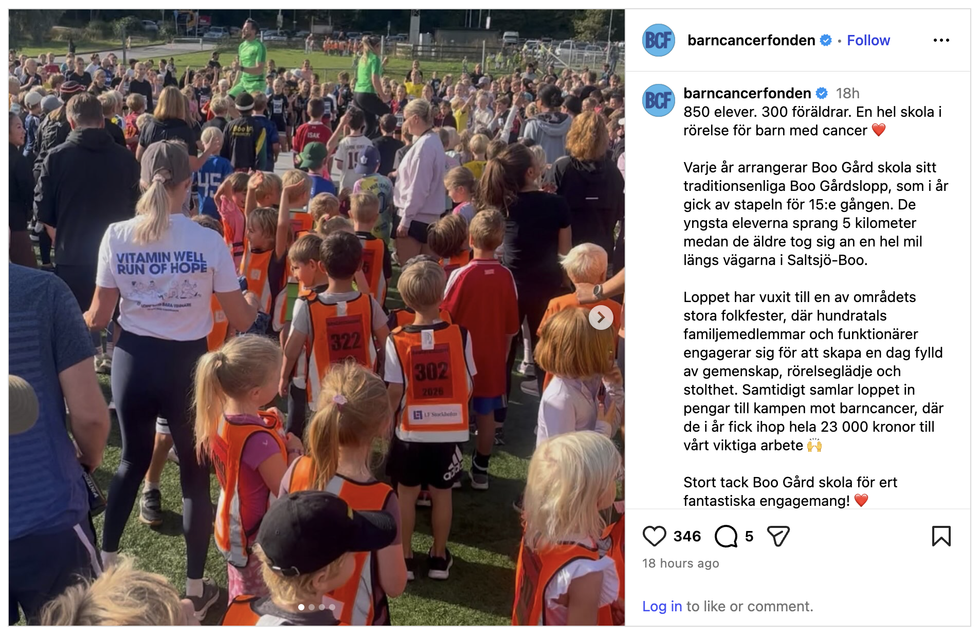 Printscreen fr&aring;n Barncancerfonden
