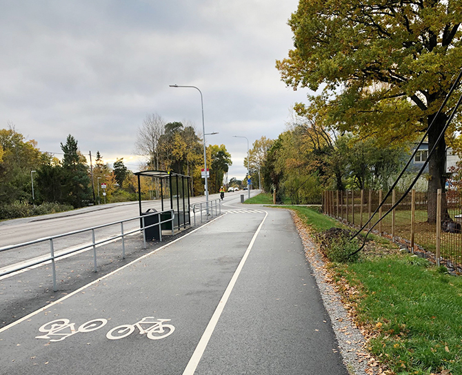 Ny dubbelriktad gång- och cykelbana Boo