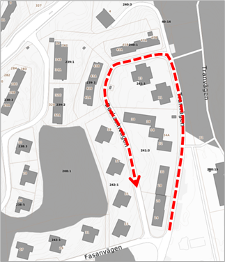 Tranvägen och Beckasinvägen enkelriktad