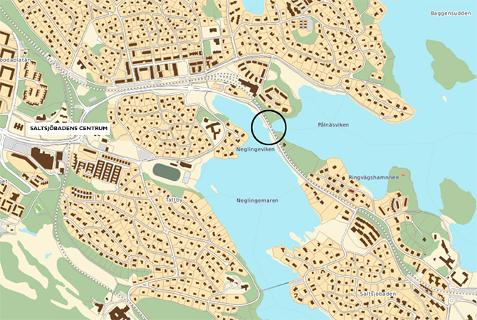 Karta som visar Neglingebrons placering