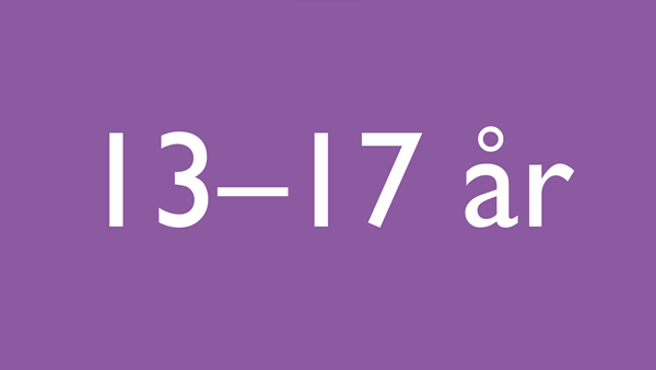 Text: 13-17 år